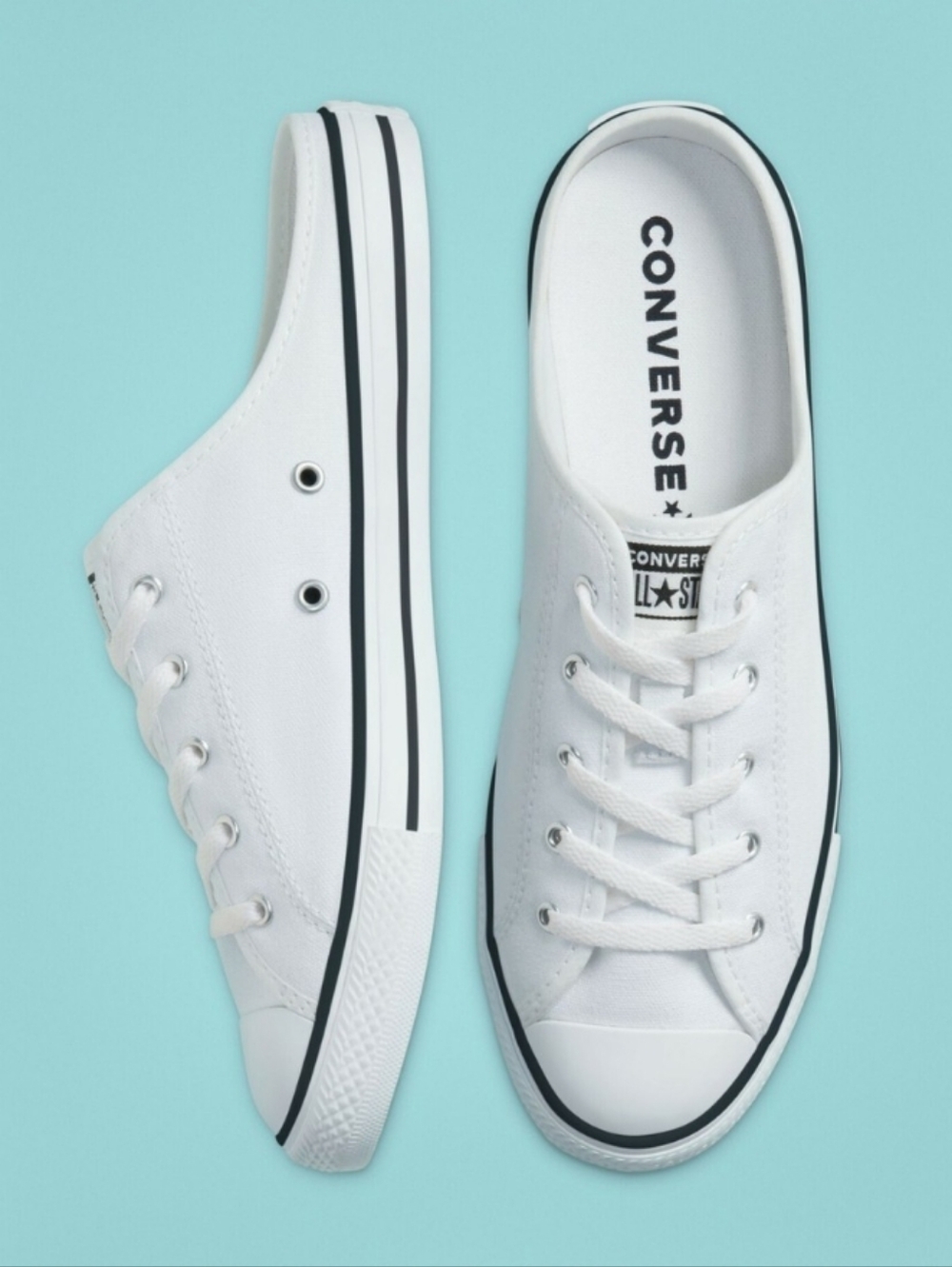 Converse Chuck Taylor All Star Dainty Mule Slip On Size 8.5 White Black 567946F